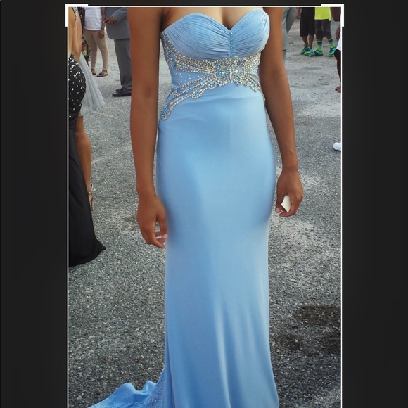 blue diamond prom dress